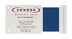 Metallic yarn BLUE INK HEART